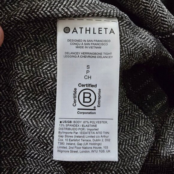 Athleta Gray Delancey Herringbone Tight Sz S - Picture 8 of 10